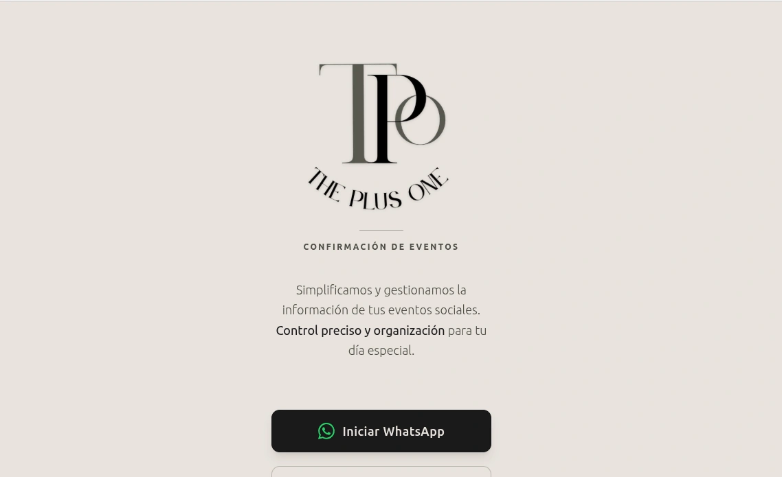 Captura del proyecto THE PLUS ONE - GESTIÓN DE EVENTOS SOCIALES - EVENTOS & ORGANIZACIÓN por Capa 6